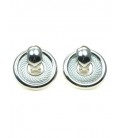 Zilverkleurige ronde oorclips met witte rand