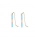 Blauwe trendy gold plated earlines met kraaltjes