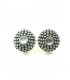 Ronde zilverkleurige metalen oorclips met strass steen