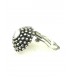 Ronde zilverkleurige metalen oorclips met strass steent