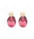Roze slangenprint oorbellen in twee mooie neonkleuren