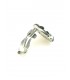 Ronde metalen oorclips met zwarte en heldere strass