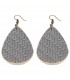 Grijze oorbellen met ovale hanger in zigzag print