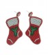 Rode oorbellen met als hanger kerstsokken