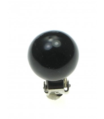 Zwarte parel clipoorbellen (1,4 cm)