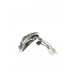 Zilverkleurige ovale oorclips met drie strass steentjes