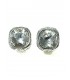 Helder witte strass steen oorclips in zilverkleurige zetting
