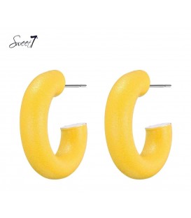 Gele ronde oorbellen (5 cm.)