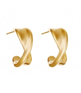 goudkleurige oorbellen met gedraaid design