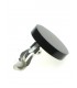 Oorclips met donkerrode kleur en parelmoer inleg