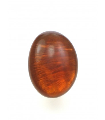 Ovale oranje oorclips met parelmoer inleg van Culture Mix