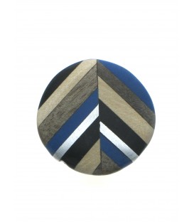 Blauw met bruin en zilverkleur ronde oorclips van Culture Mix