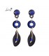 zwart met blauwe resin oorhangers