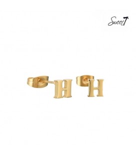 goudkleurige oorstekers letter h