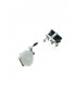 Oorclips met zwarte vierkante strass steen (6 mm) in zilverkleur zetting