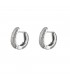 Zilverkleurige ronde oorbellen versierd met zirkoonsteentjes