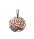Zilverkleurige oorbellen met ronde bruine stippen hanger