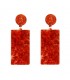 rode langwerpige rechthoekige met ingegoten glitter sterretjes oorclips
