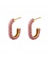 Roze oorbellen met emaille coating