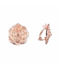 Rose gold oorclips in de vorm van een bloem