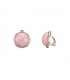 Ronde oorclips met roze halfronde kunstparel in goudkleur zetting