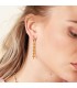 goudkleurige oorhangers met 5 hartjes en zirconia steentjes