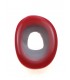 culture mix rode ovale oorclips met helder witte inleg van parelmoer