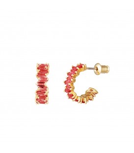 Goudkleurige oorhangers met oranje zirconia steentjes
