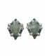 Grijze oorclips met een strass stenen rand