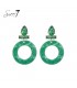 groene oorhangers met zirconia steentjes