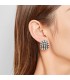 Zwarte oorclips met heldere strass steentjes