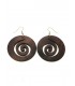 houten bruine oorbellen in ronde vorm