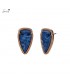 Blauwe oorhangers met een goudkleurige rand