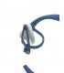 ronde blauwe creool oorclips met bewerkte rand