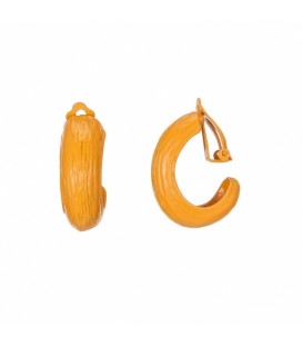 Gele oorclips met streep motief