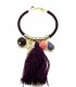 paarse oorbellen,oorbellen met ring en grote kwast,diameter van de ring is 4,5 cm