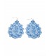 Blauwe oorhangers met een mooi motief en glas steentjes