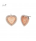 Goudkleurige hartjes met heldere strass steentjes rand