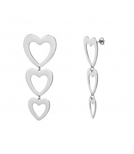 Ontdek de betoverende hangende oorbellen met drie zilverkleurige harten van Yehwang