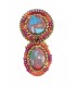 Rood gekleurde oorclips met kraaltjes