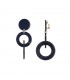 Blauwe oorclips met 2 cirkels: Een trendy toevoeging aan je sieradencollectie