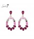 Paarse oorhangers met glas steentjes