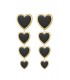Zwarte Oorhangers met 4 Harten en Goudkleurige Rand - Stijlvolle Elegantie