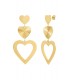 Goudkleurige Oorhangers met 3 Harten - Symbool van Liefde
