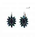 Blauw gekleurde oorhangers met glas kralen