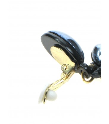 Gekleurde oorclips met ovale hangertjes