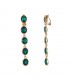 Groene glas steentjes oorclips in goudkleurige setting