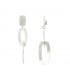 Zilverkleurige oorclips met 2 ovale hangers