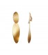 Goudkleurige Lange Oorclips met Ovale Hangers - Stijlvol en Trendy