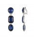 Zilverkleurige Oorclips met Blauwe Stenen - Voor een Glamoureuze Look!